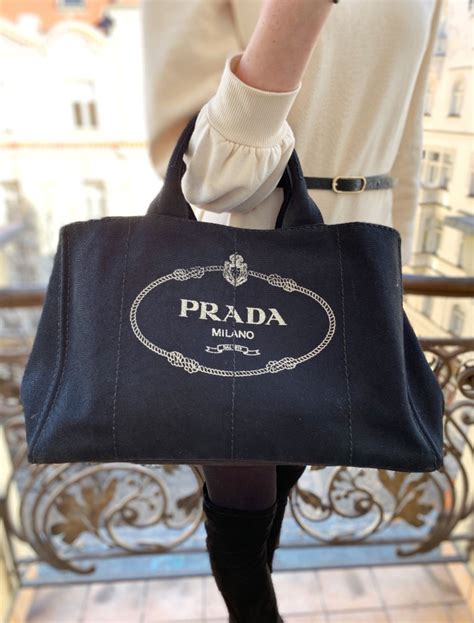 prada canvas tote replica|prada fabric tote price.